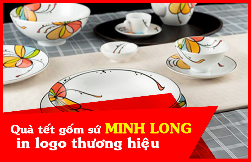 Quà tặng gốm sứ Minh Long in logo thương hiệu