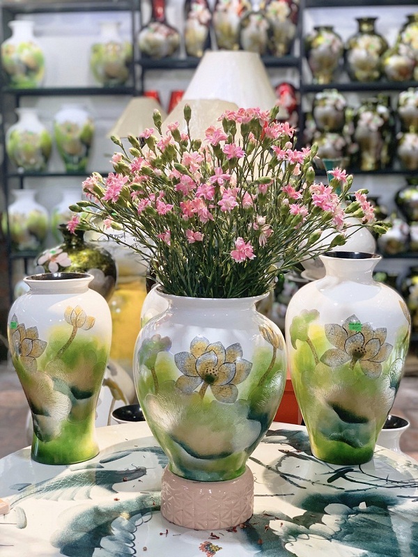 [Quà tặng ] Lọ hoa sứ sơn mài đẹp Bát Tràng cao cấp mua ở đâu tại tphcm ?