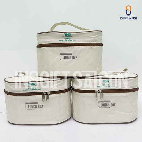 Hộp cơm văn phòng giữ nhiệt kèm túi đựng in logo công ty