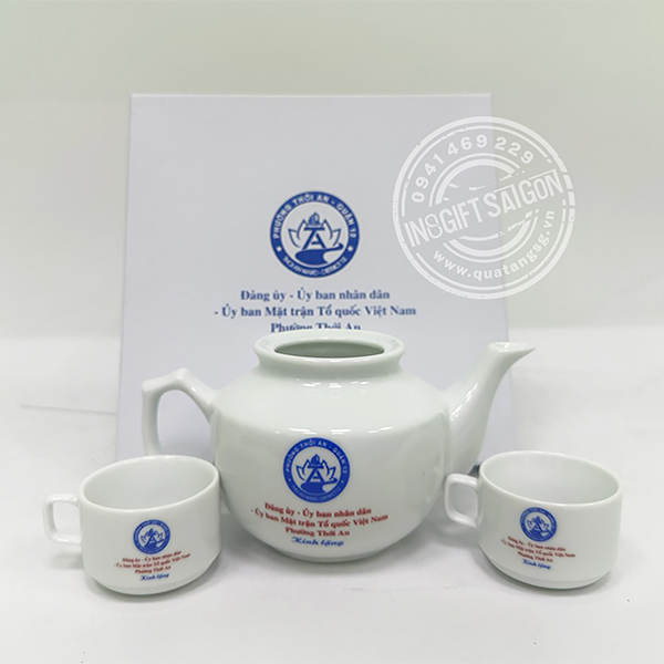 bộ ấm trà in logo quà tặng đại hội Đảng