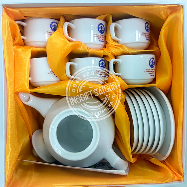 bộ bình trà in logo công ty