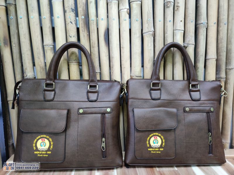 cặp da đại hội in logo theo yêu cầu